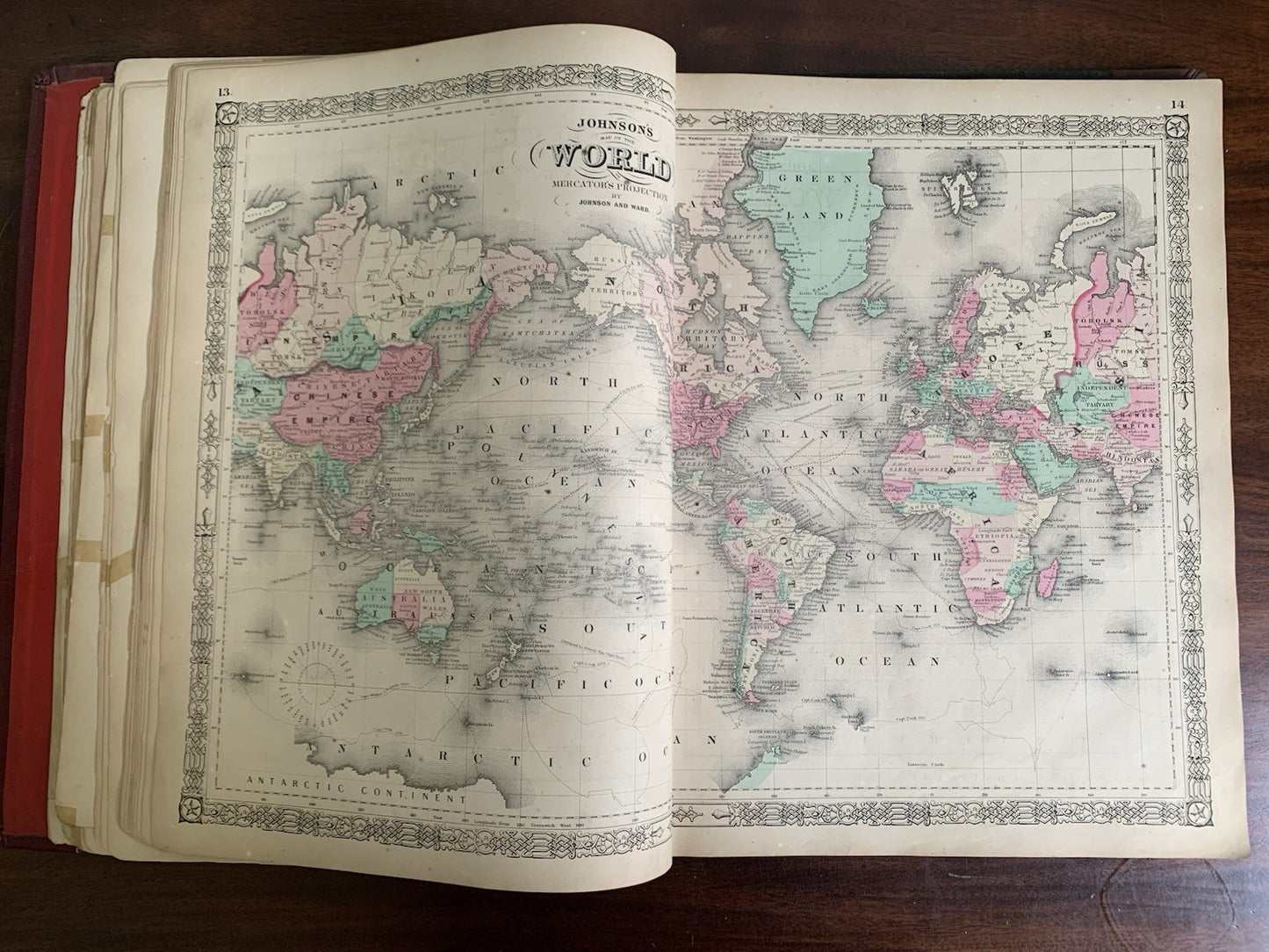 1865 Johnsons New Illustrated Family Atlas / Maps United States Civil War