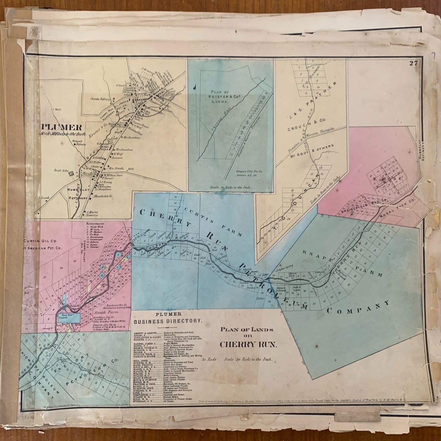 1865 Beers Atlas of the Oil Regions Pennsylvania - Incomplete - Maps Petroleum