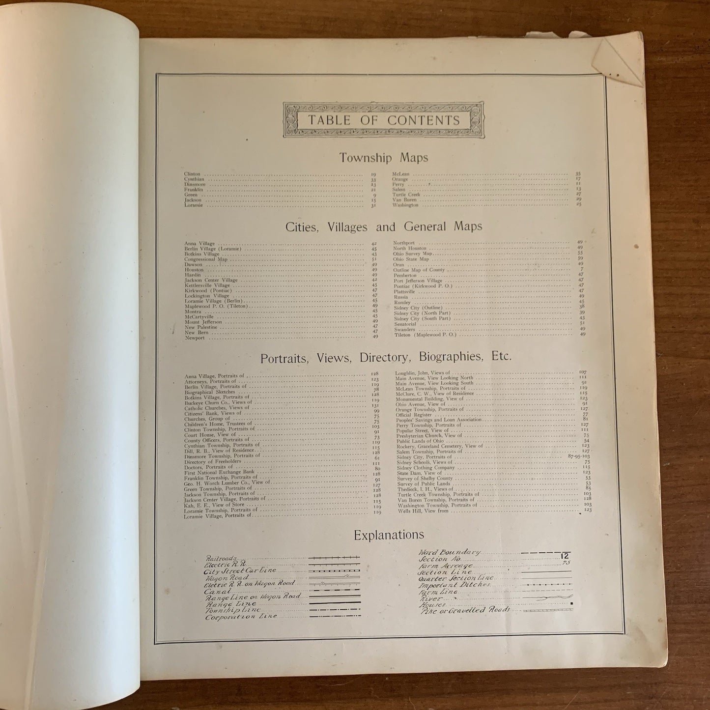 1900 Atlas and Directory of Shelby County Ohio / City Maps