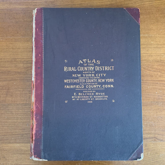 1908 Atlas of the Rural Country District North of New York City Connecticut