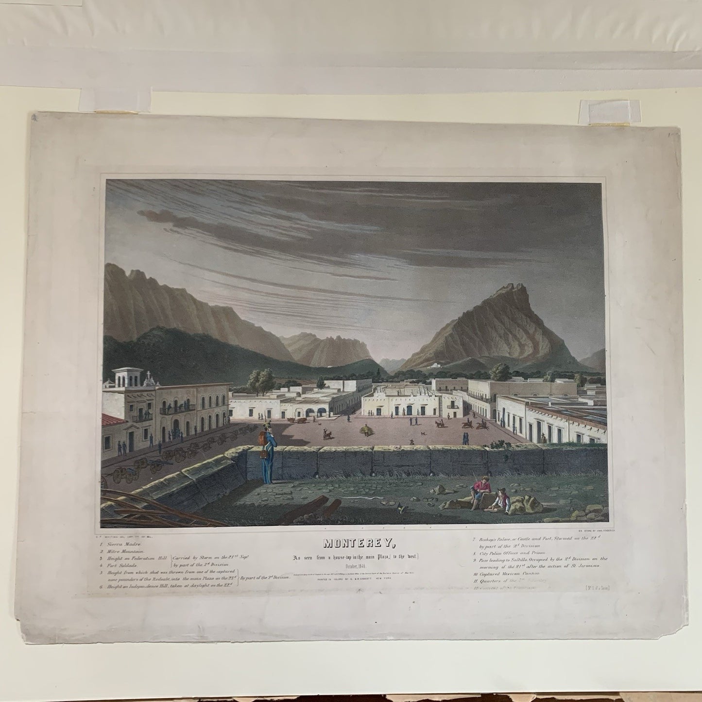 2x Original Lithographs from Capt. Daniel Power Whiting's Army Portfolio / 1847