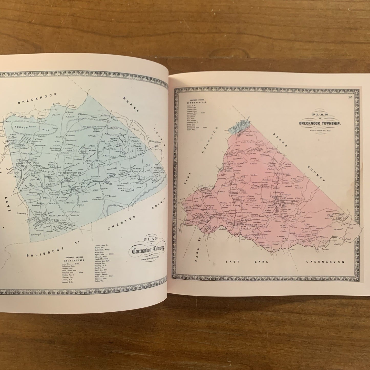 1864 Bridgens' Atlas of Lancaster Pennsylvania / Facsimile