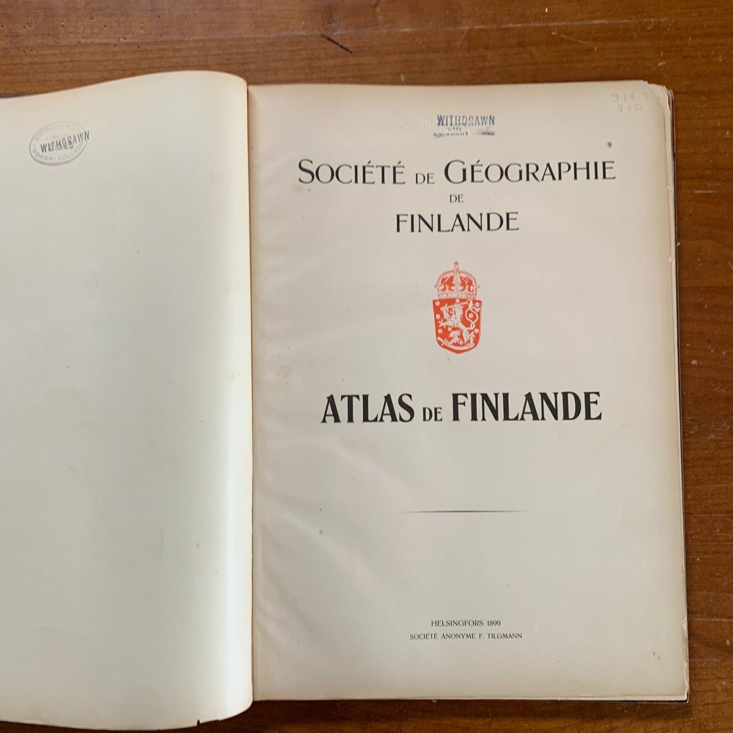 1899 Atlas de Finlande Finland National Atlas 32 Color Maps Helsingfors Tilgmann