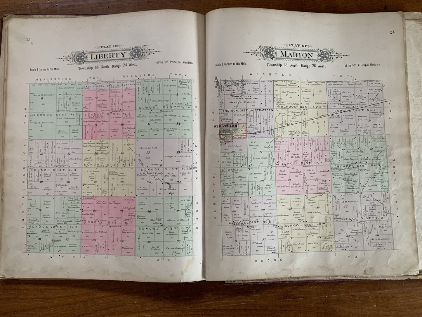 1896 Plat Book Atlas of Hamilton County, Iowa / Webster City Foldout Map