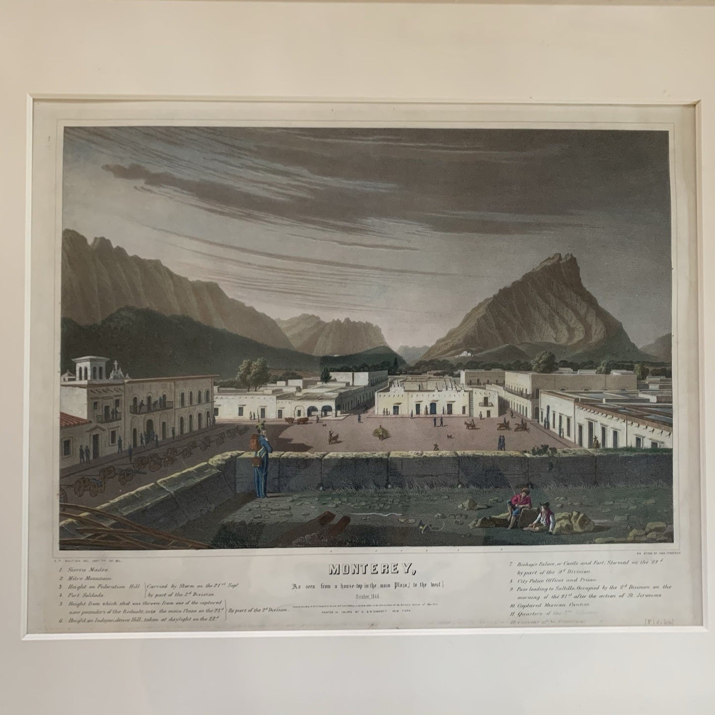 2x Original Lithographs from Capt. Daniel Power Whiting's Army Portfolio / 1847