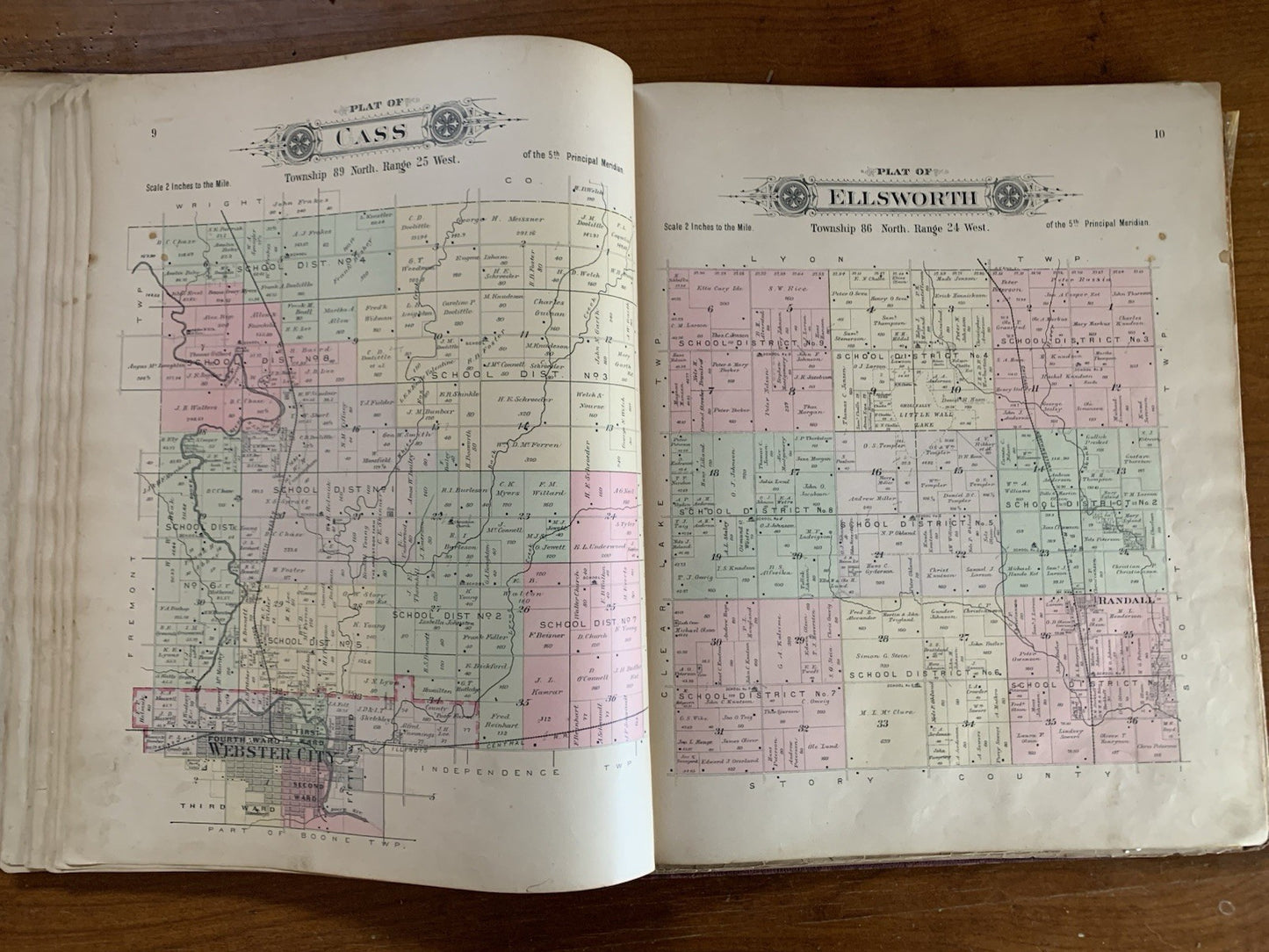 1896 Plat Book Atlas of Hamilton County, Iowa / Webster City Foldout Map