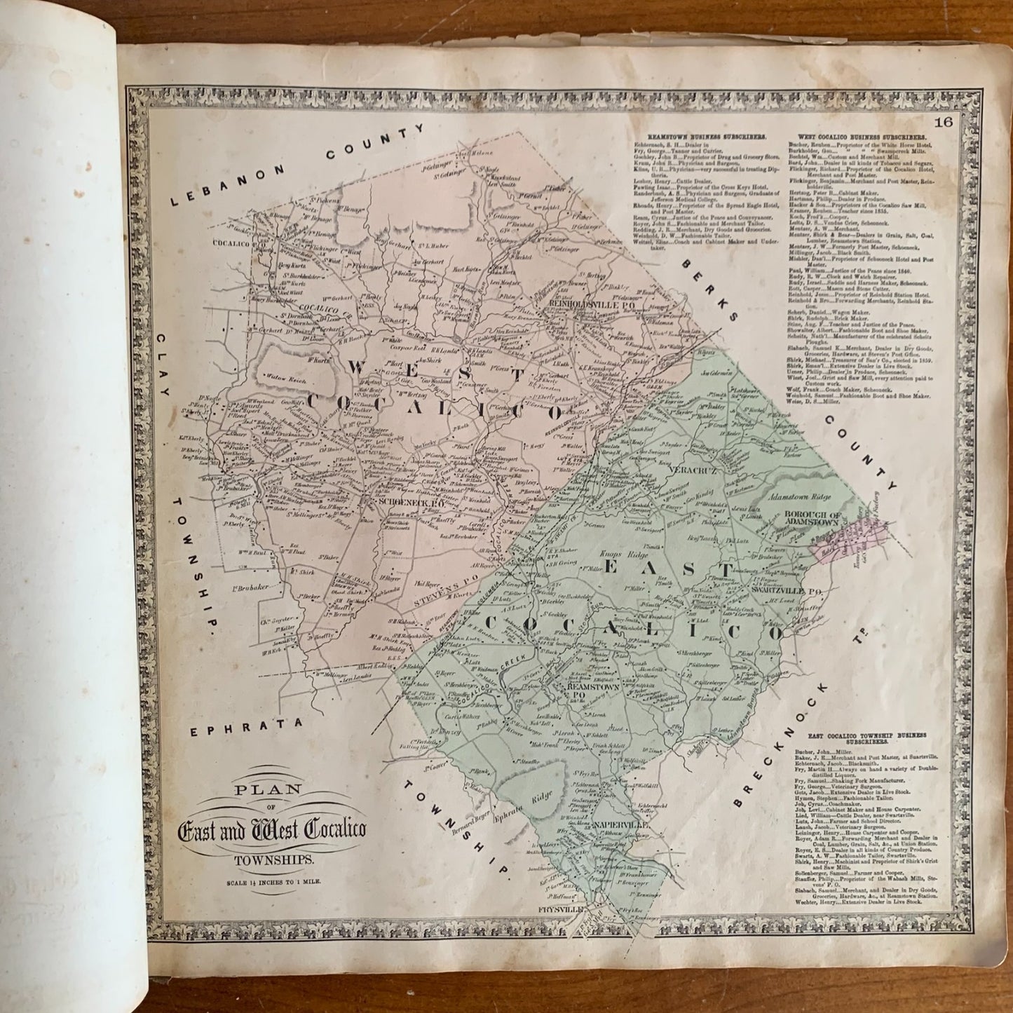 1864 Bridgens Atlas Lancaster County, Pennsylvania / Maps