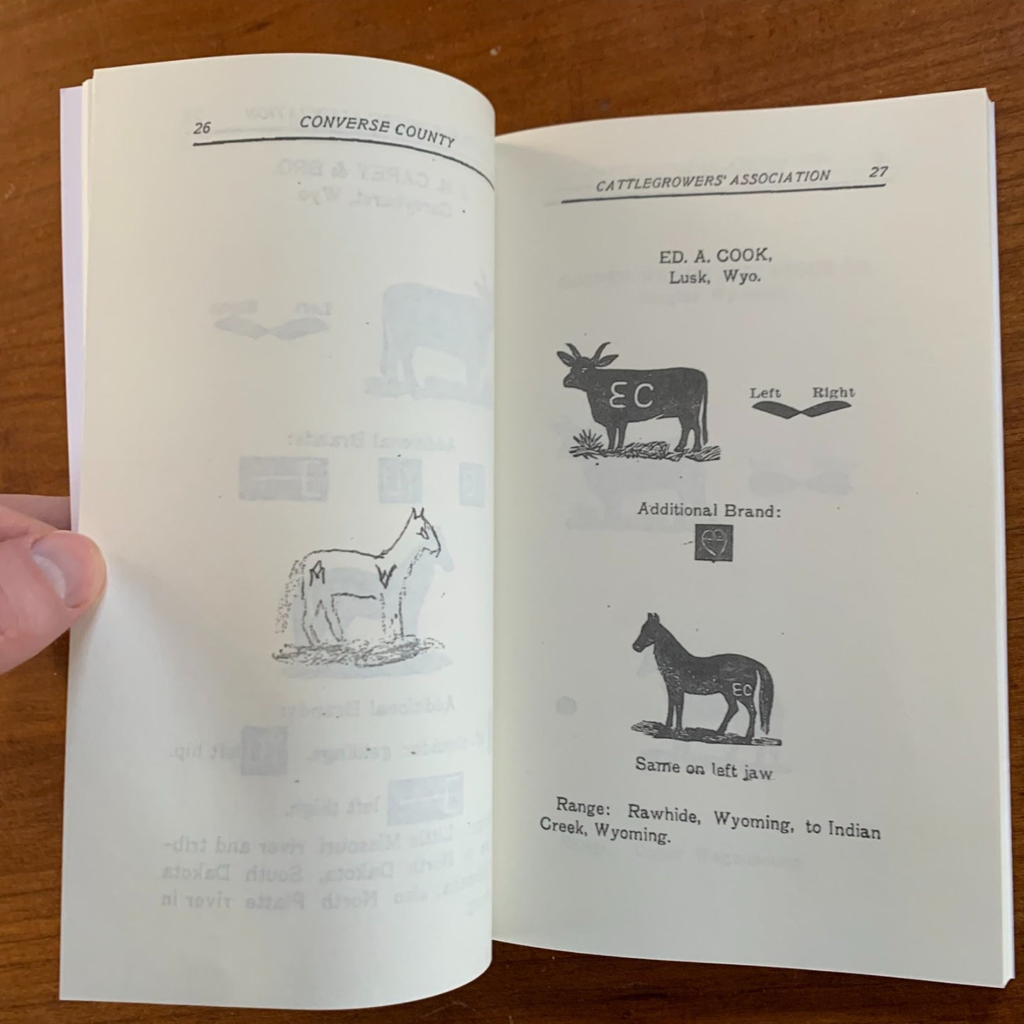 1903 Brand Book of the Converse County, Wyoming Cattlegrowers' Association