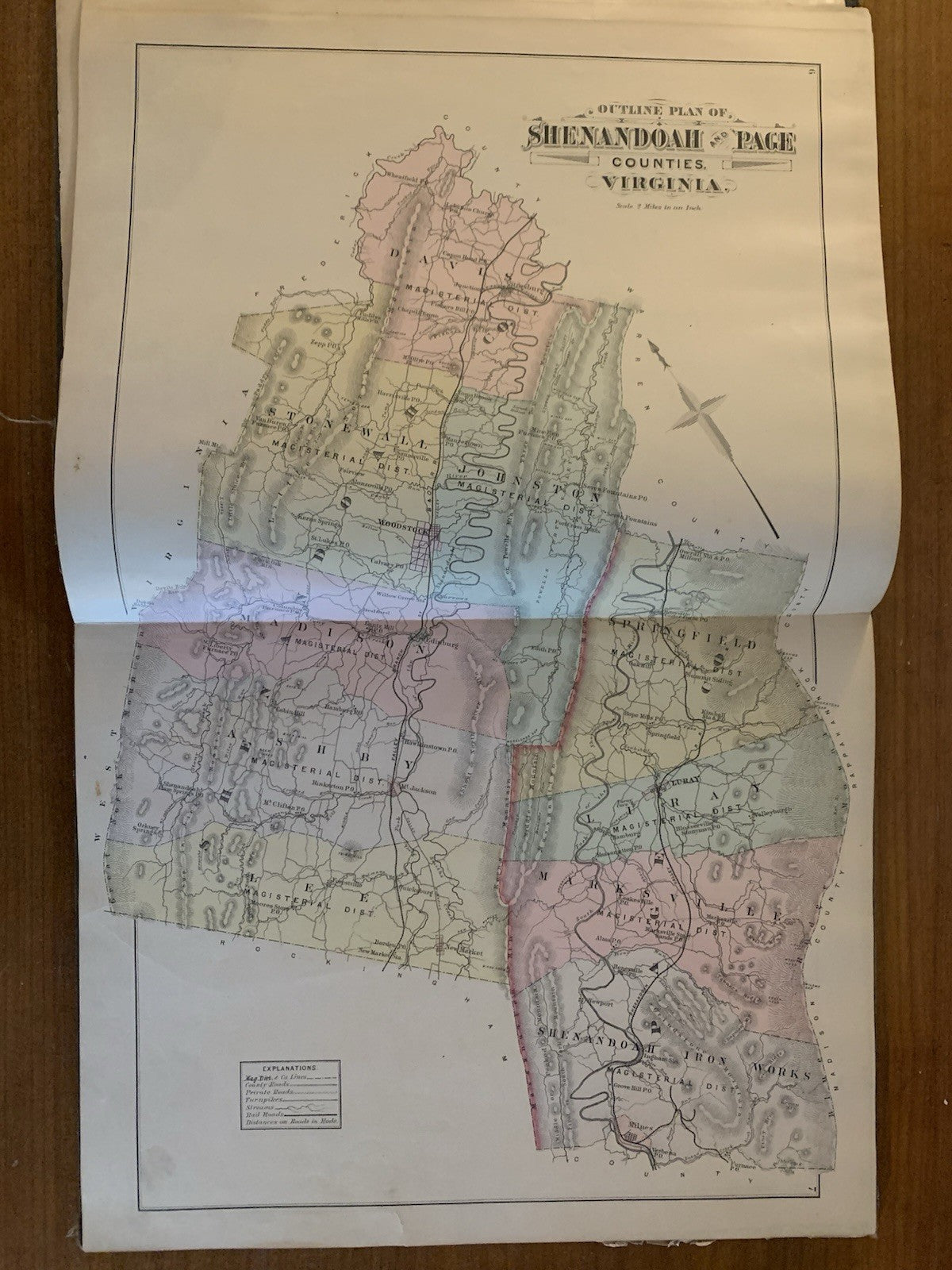 1885 An Atlas of Shenandoah and Page Counties, Virginia / Very good