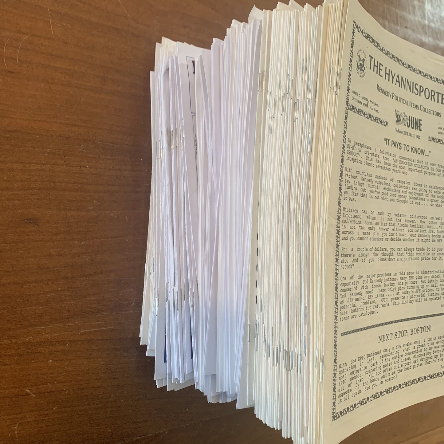 The Hyannisporter Official Newsletter of Kennedy Political Items 1992 - 2024 JFK