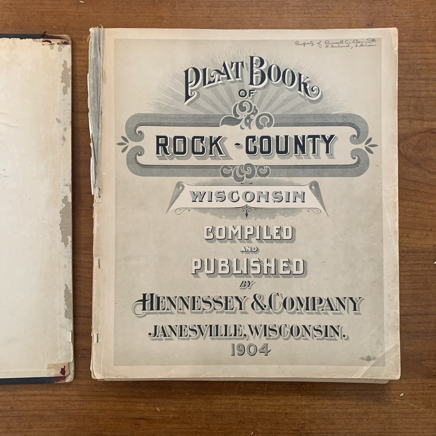 1904 Plat Book of Rock County Wisconsin / Atlas Janesville Beloit Maps