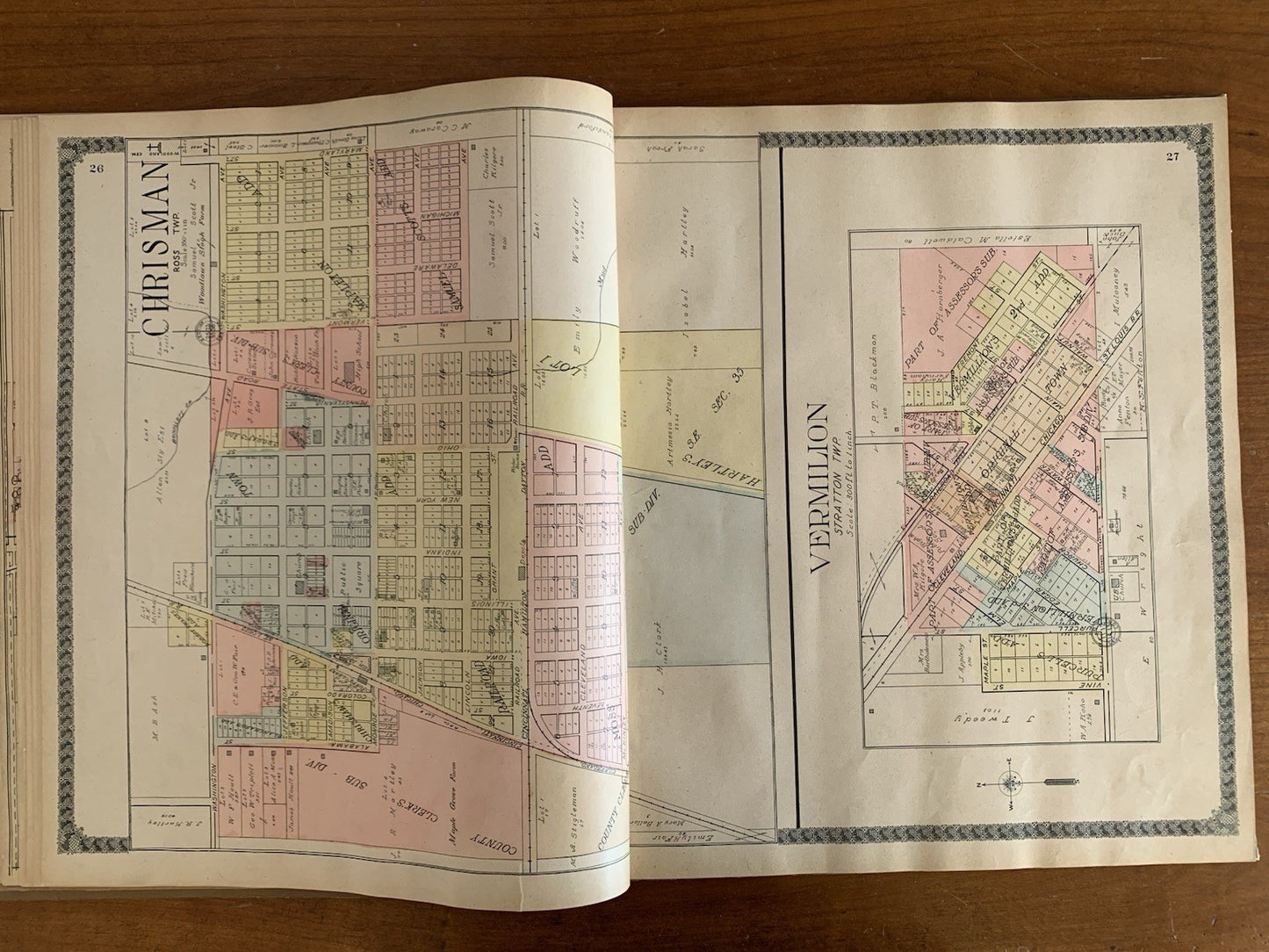 1910 Standard Atlas of Edgar County Illinois Maps Plat Book Directory VERY GOOD