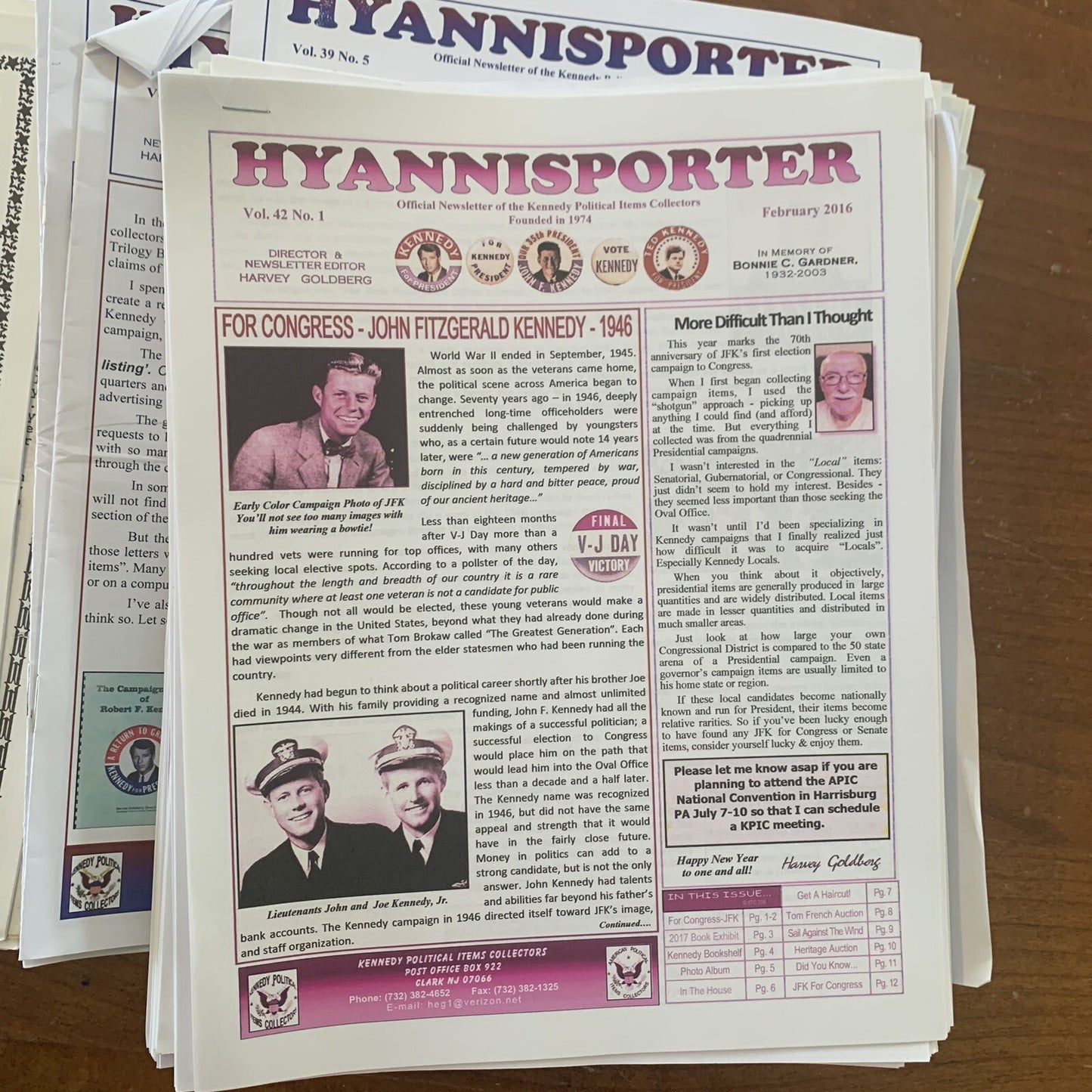 The Hyannisporter Official Newsletter of Kennedy Political Items 1992 - 2024 JFK
