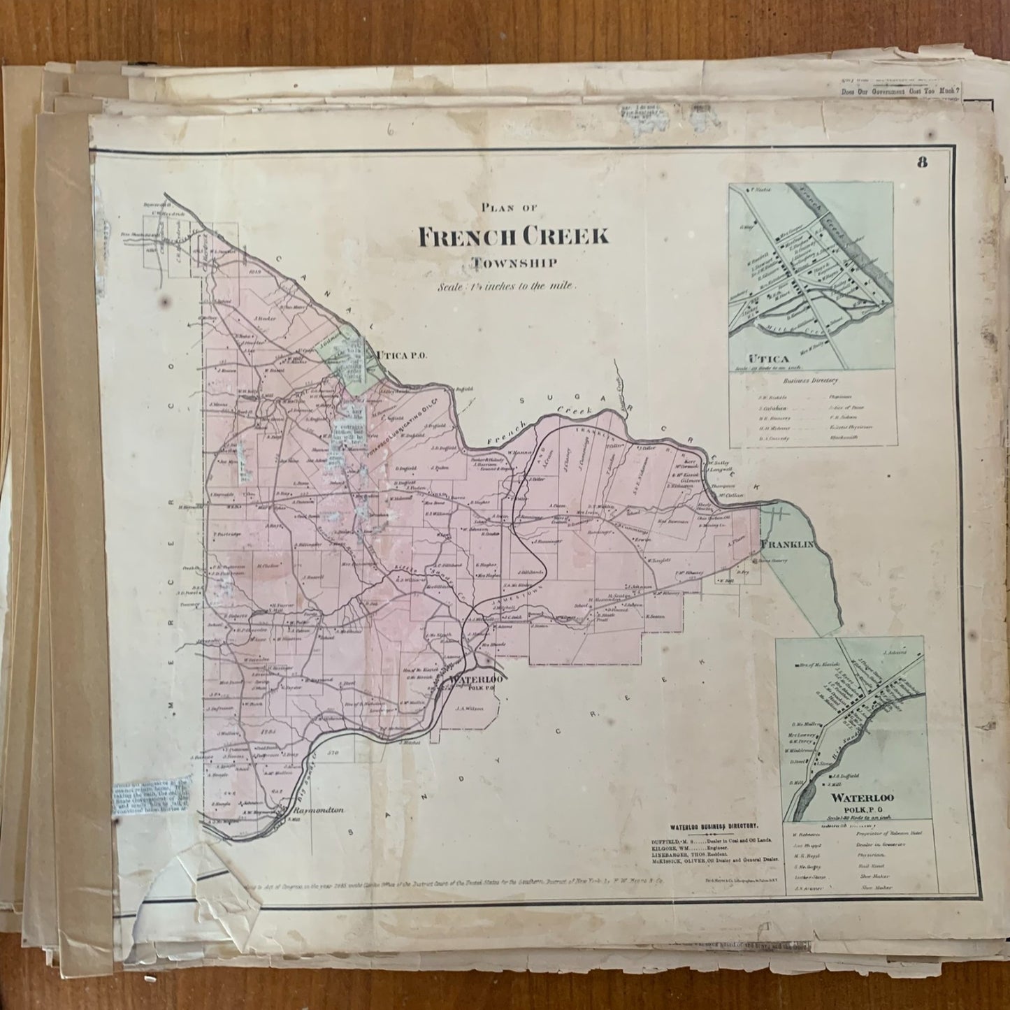 1865 Beers Atlas of the Oil Regions Pennsylvania - Incomplete - Maps Petroleum