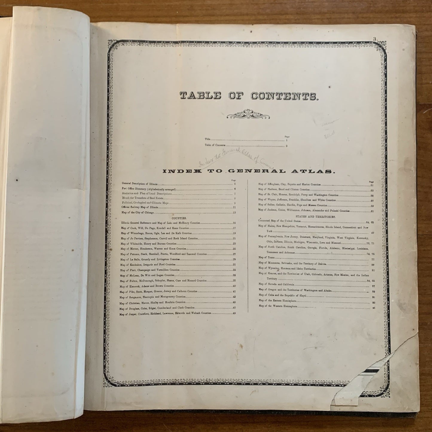 1871 Atlas of the State of Illinois / United States / Chicago / H.H. Lloyd