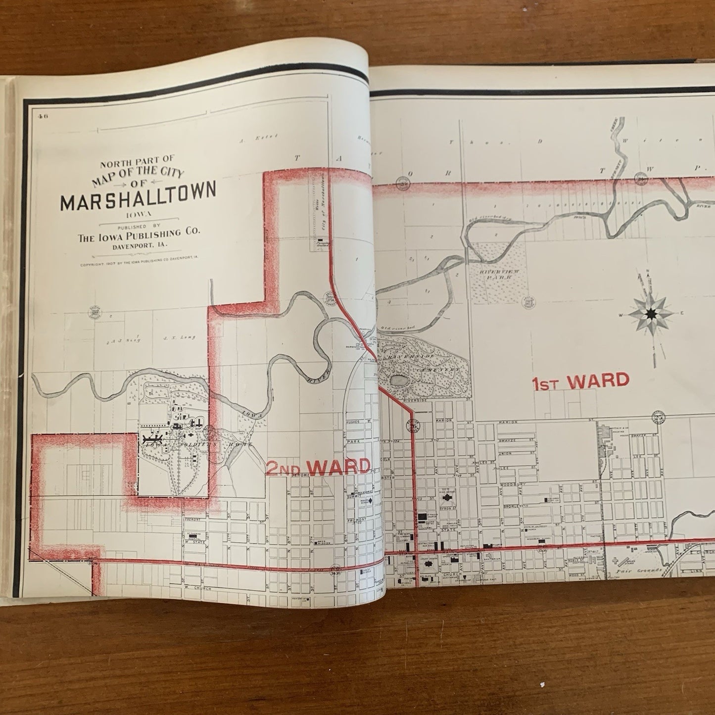 1907 Atlas of Marshall County Iowa / Plat Book Maps United States