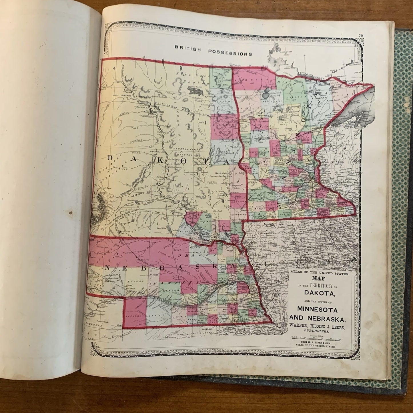 1871 Atlas of the State of Illinois / United States / Chicago / H.H. Lloyd