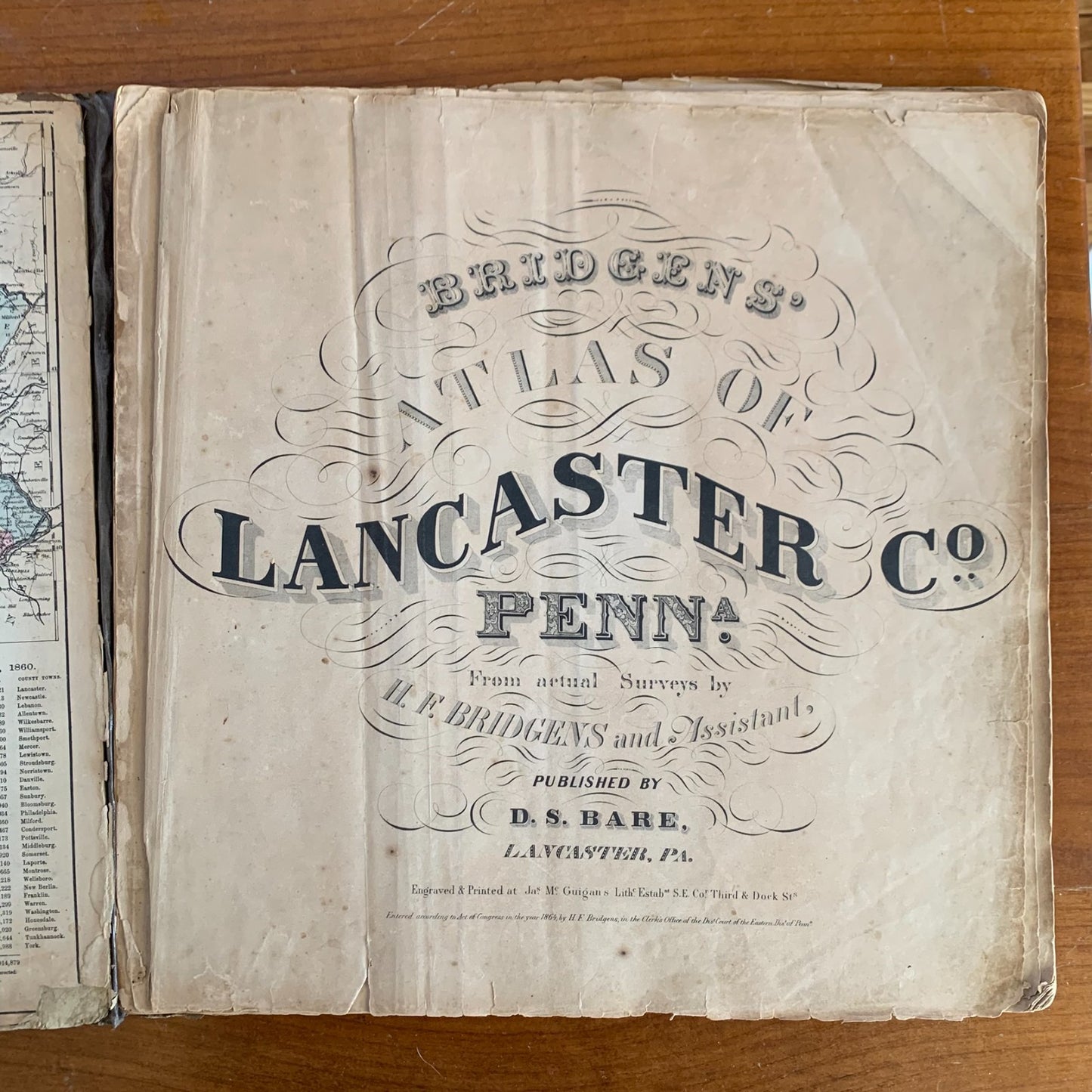 1864 Bridgens Atlas Lancaster County, Pennsylvania / Maps