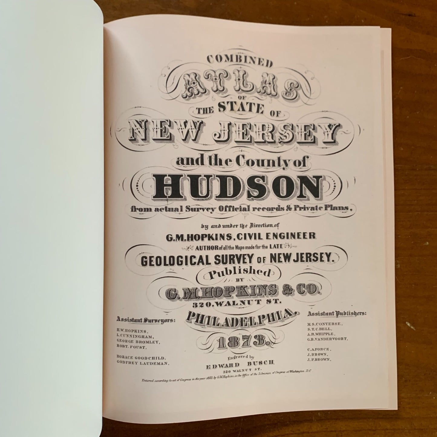 1873 Combined Atlas Of The State Of New Jersey and the County Hudson - Facsimile