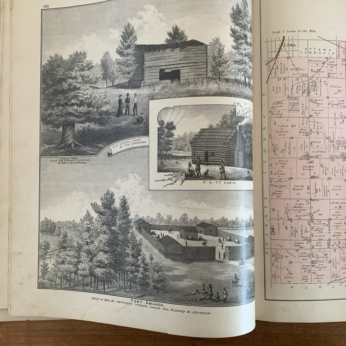 1880 Atlas of Allen County Ohio / Views Maps United States Lima