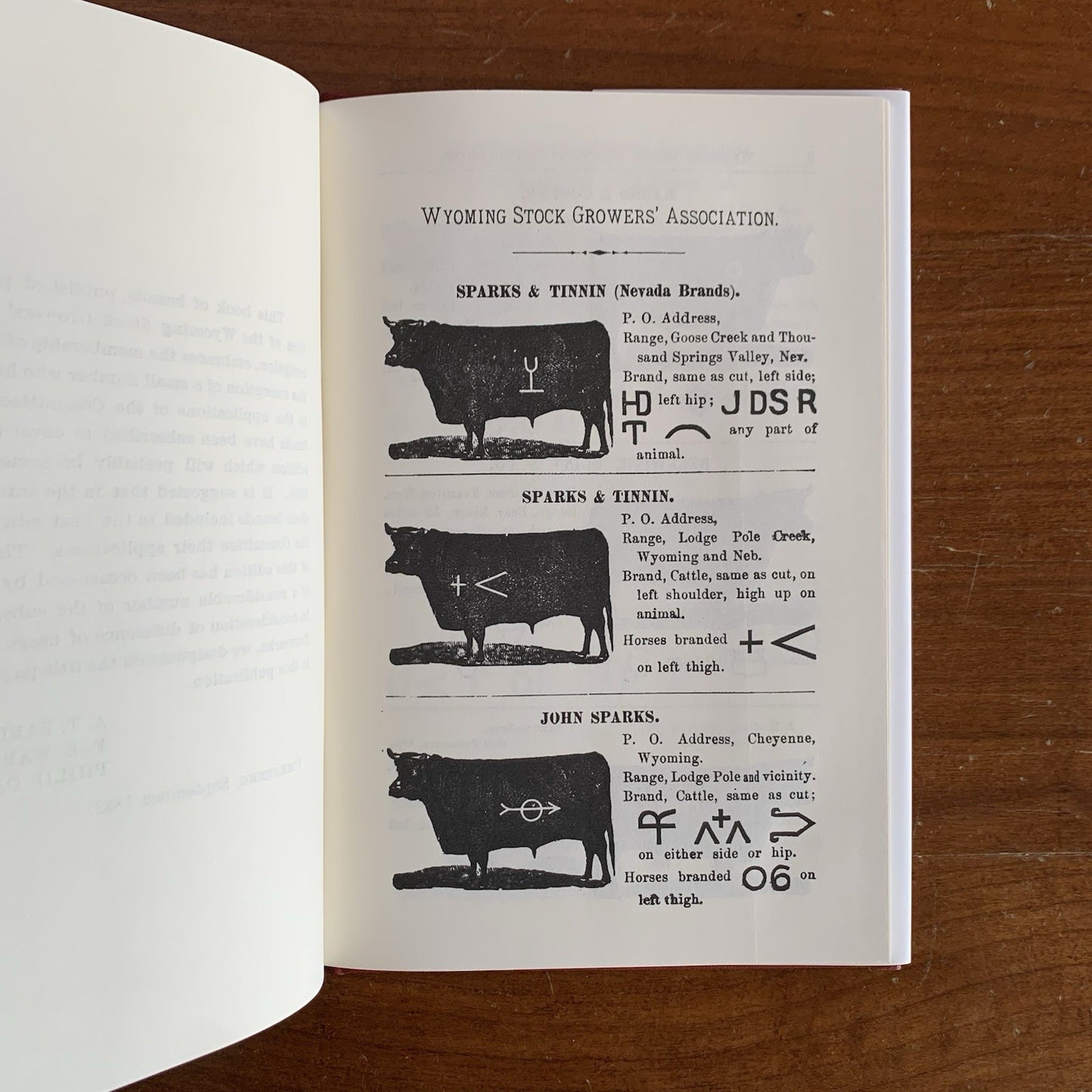 1882 Cattle Brands Owned By Members Of The Wyoming Stock Growers Assoc HARDCOVER