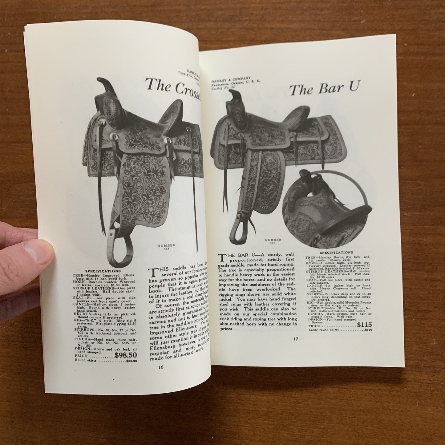 1922 Hamley & Company Saddles Catalog No. 22 Cowboy Outfitters Facsimile