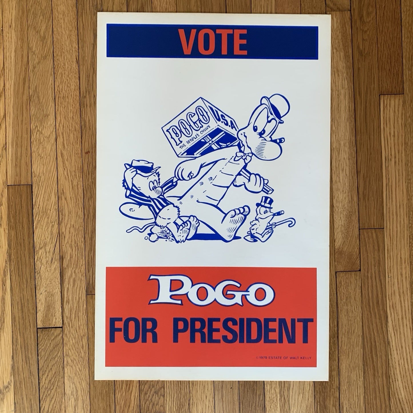 Vote Pogo for President Poster Estate of Walt Kelly 1979 Cardboard Poster