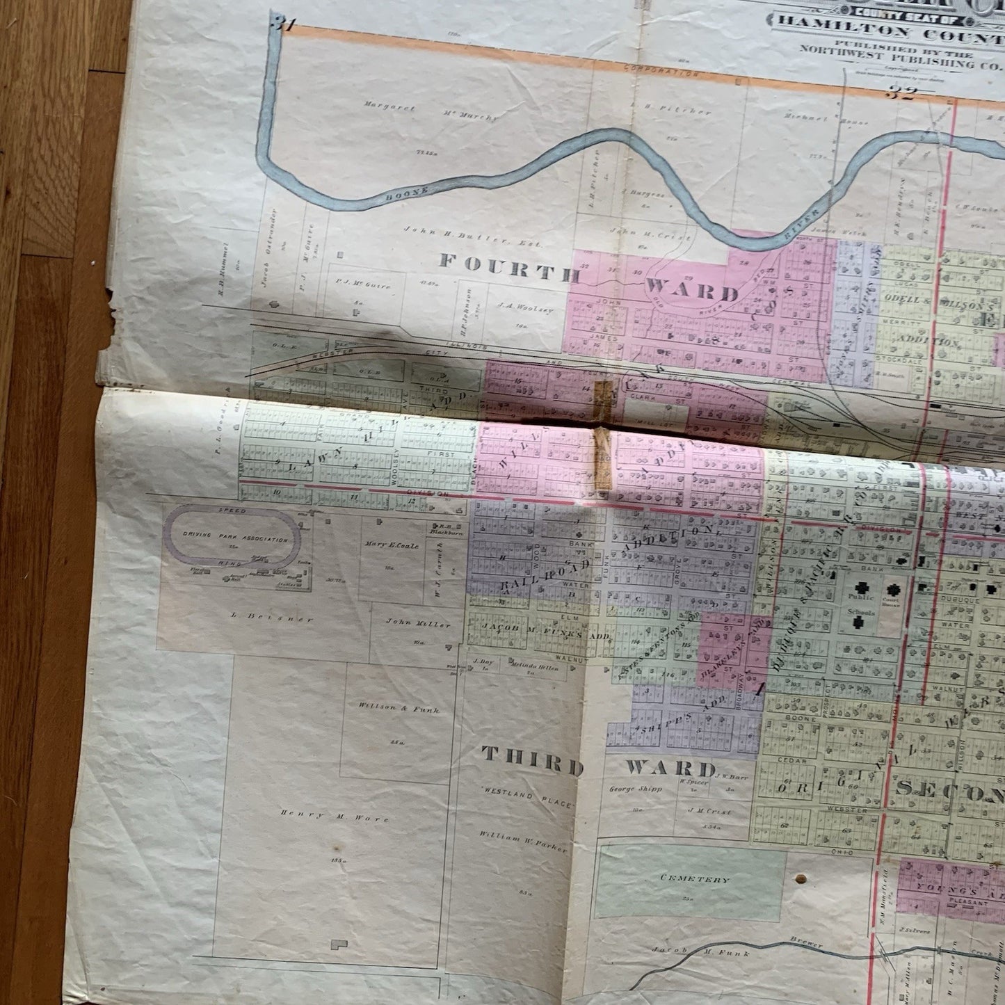 1896 Plat Book Atlas of Hamilton County, Iowa / Webster City Foldout Map