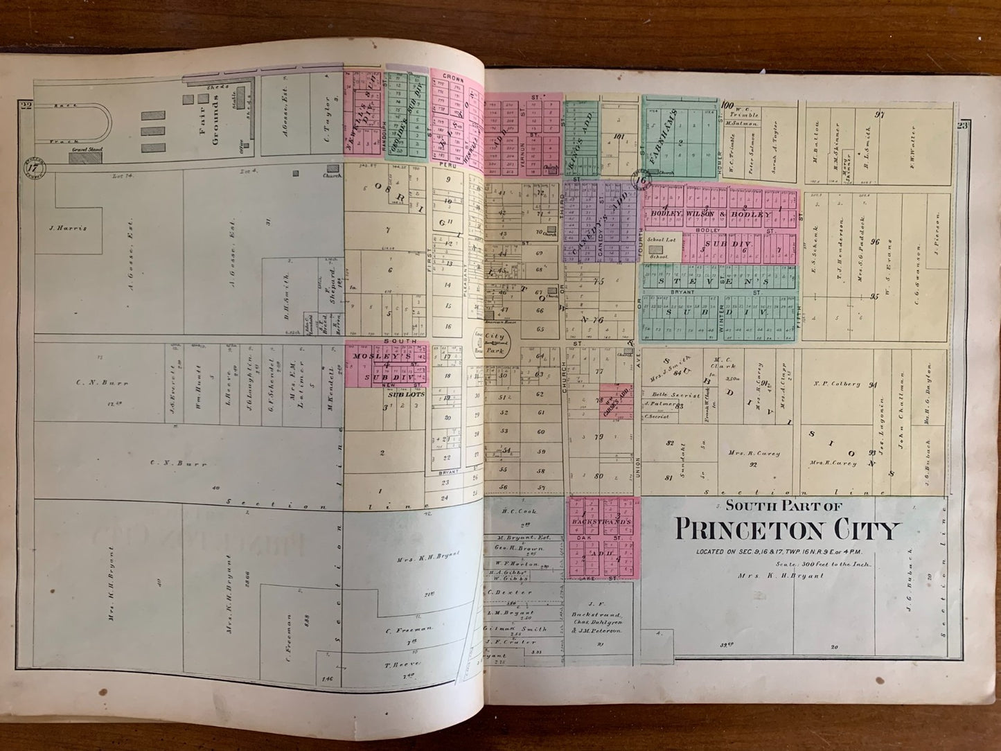 1892 Plat Book of Bureau County, Illinois Princeton Spring Valley Atlas Maps