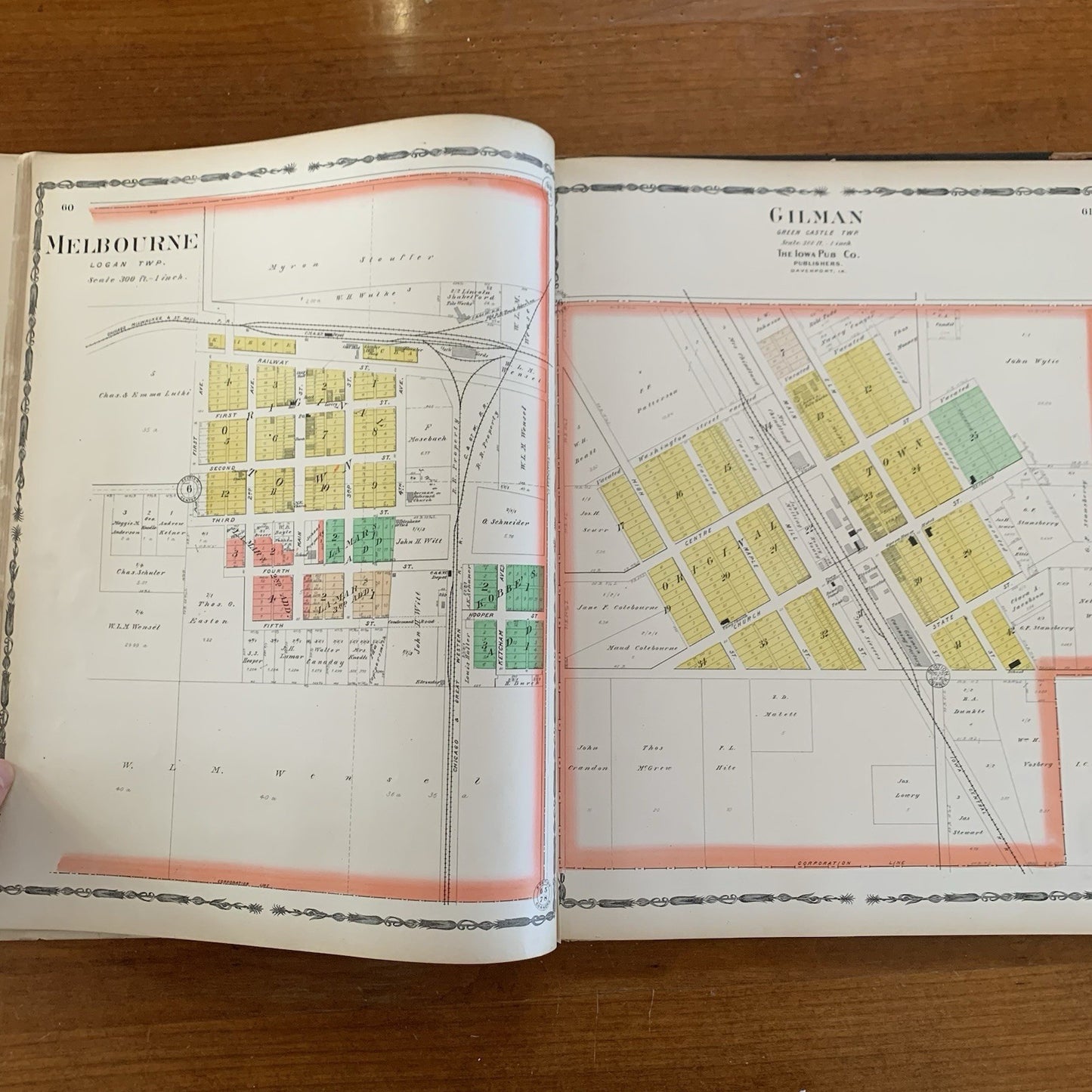 1907 Atlas of Marshall County Iowa / Plat Book Maps United States