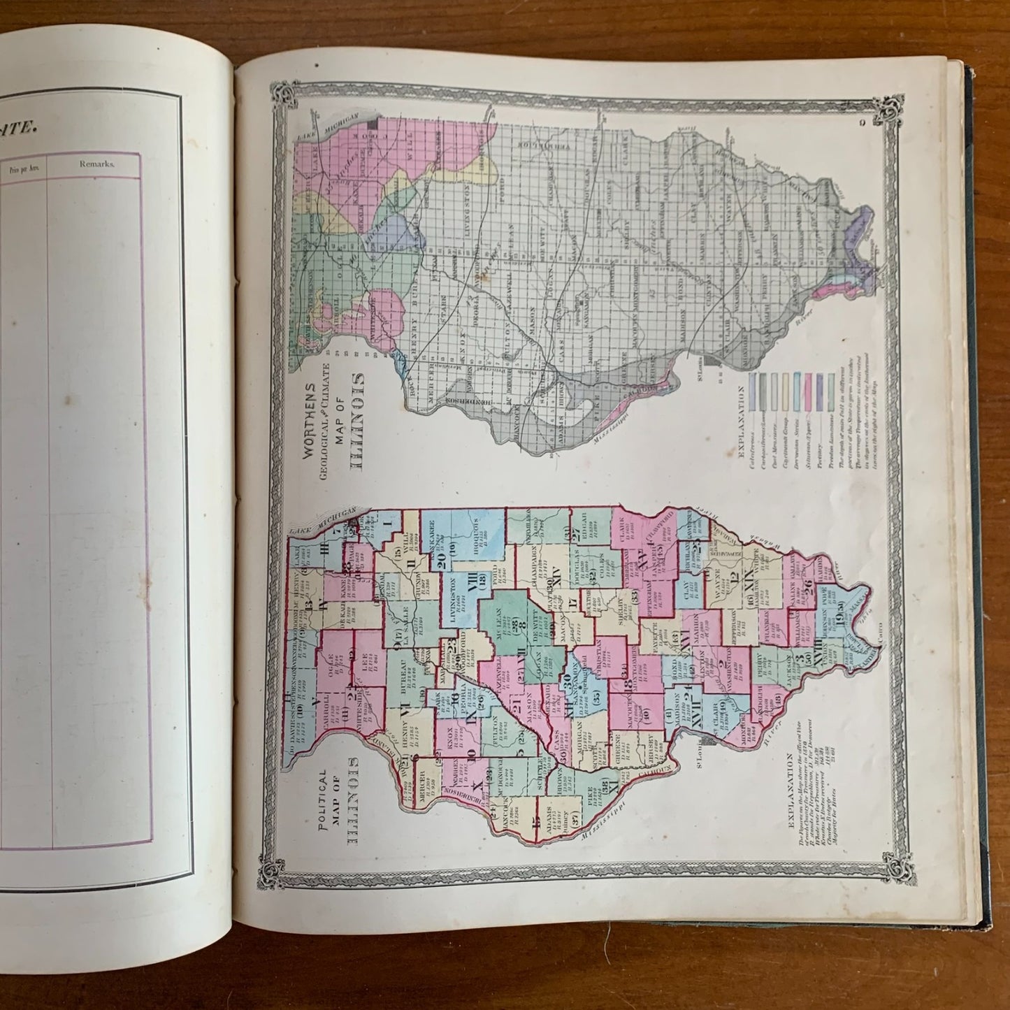 1872 Atlas of Whiteside County and the State of Illinois Morrison Sterling Maps