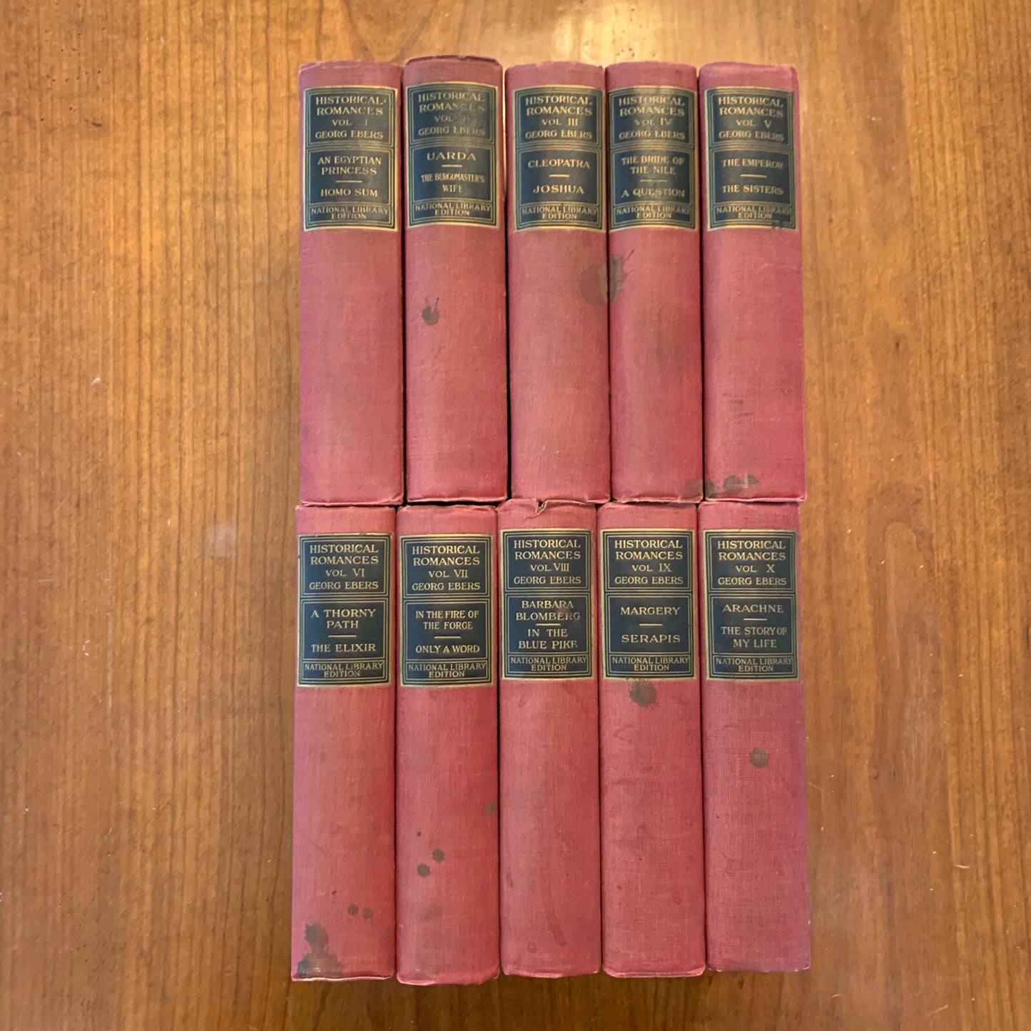 1880 - 1898 Historical Romances Of Georg Ebers 10 Volumes Hardcovers VG+