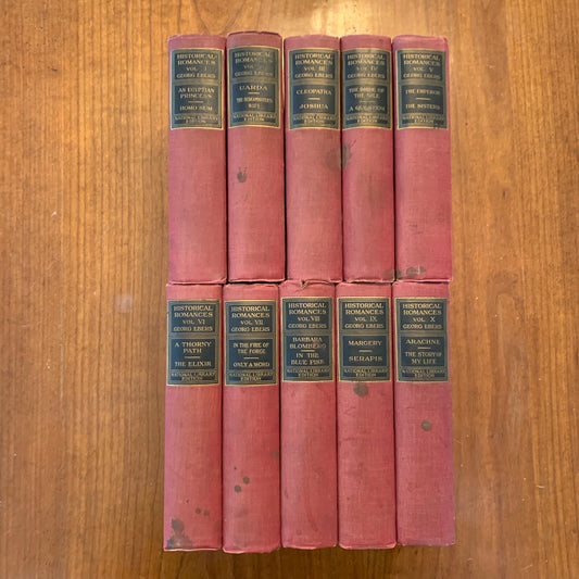 1880 - 1898 Historical Romances Of Georg Ebers 10 Volumes Hardcovers VG+