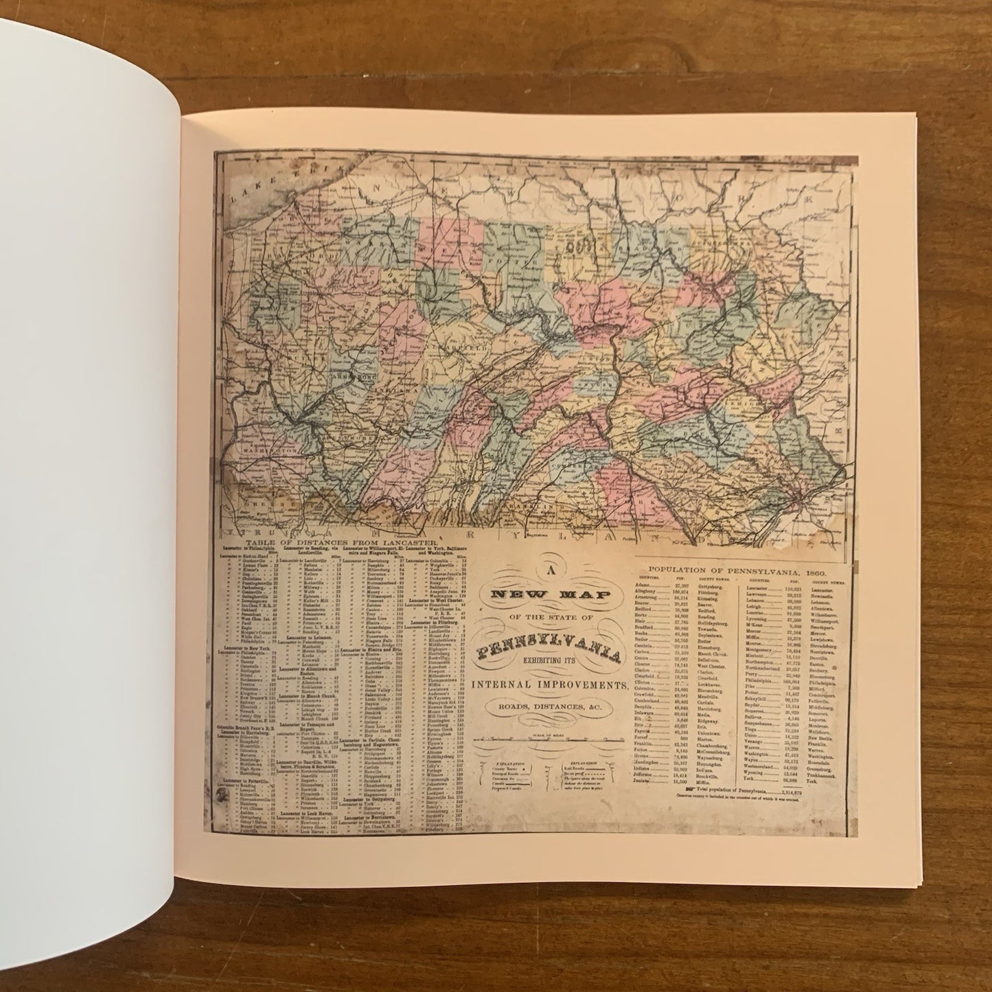 1864 Bridgens' Atlas of Lancaster Pennsylvania / Facsimile