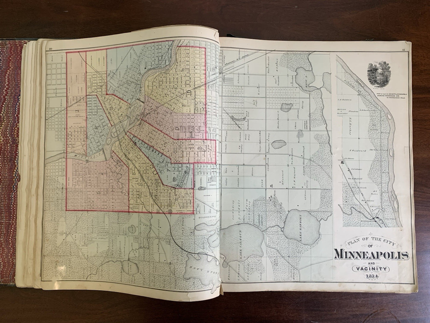 1874 Illustrated Historical Atlas of the State of Minnesota / DELUXE ED W VIEWS