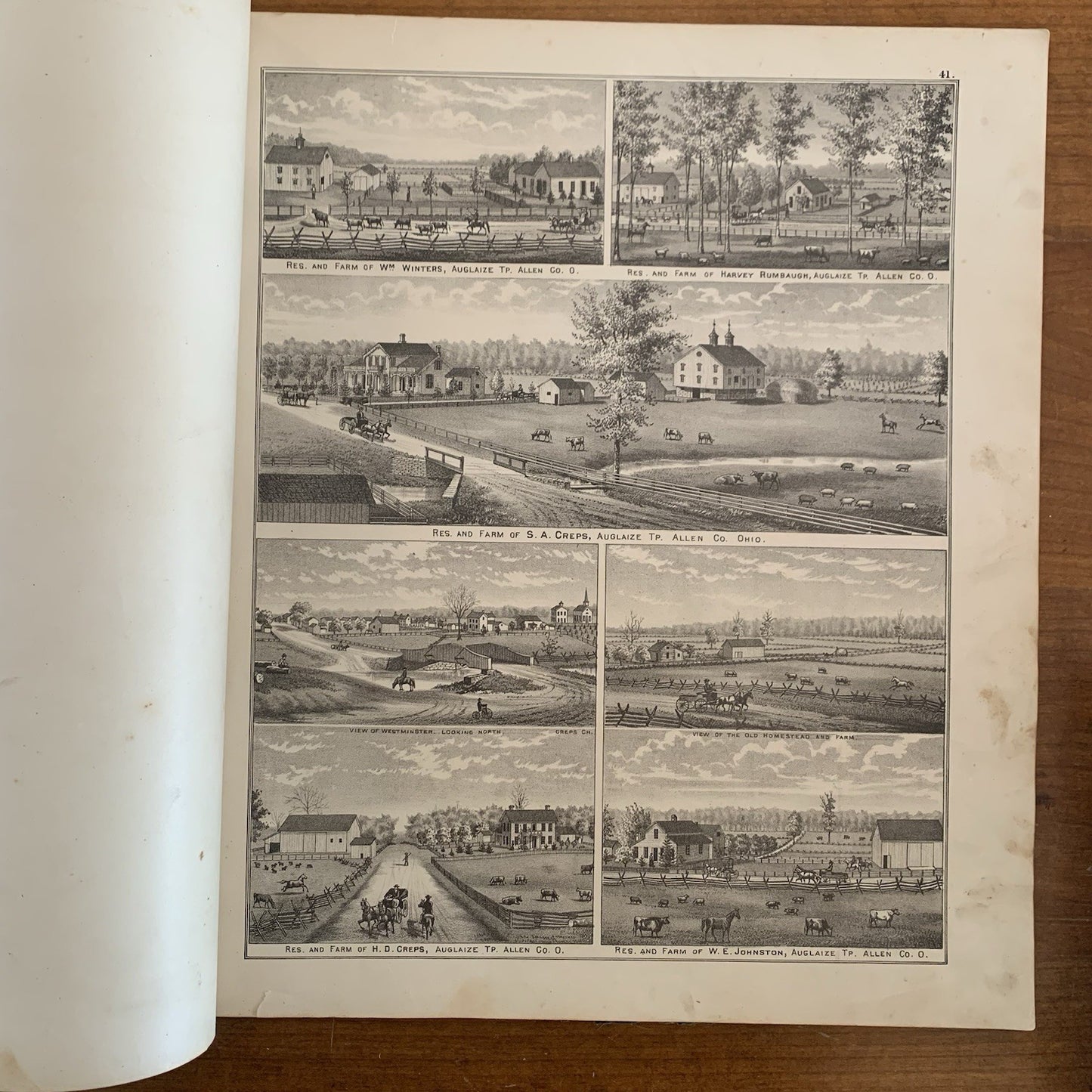 1880 Atlas of Allen County Ohio / Views Maps United States Lima