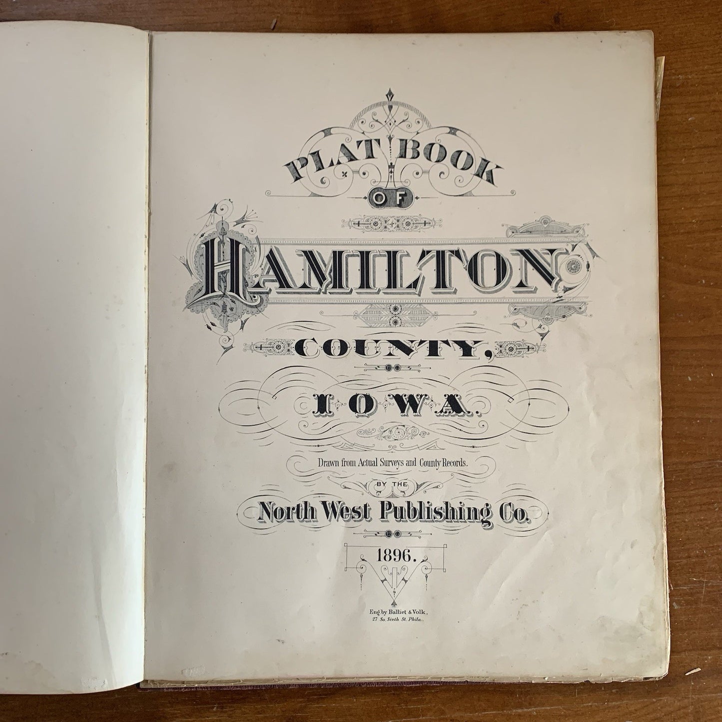 1896 Plat Book Atlas of Hamilton County, Iowa / Webster City Foldout Map