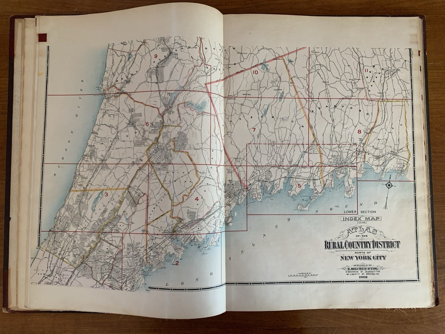 1908 Atlas of the Rural Country District North of New York City Connecticut