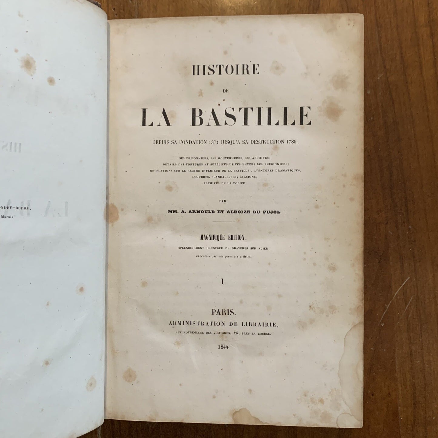 4 Vol 1844 1st ed History of the BASTILLE French Revolution Illustrated