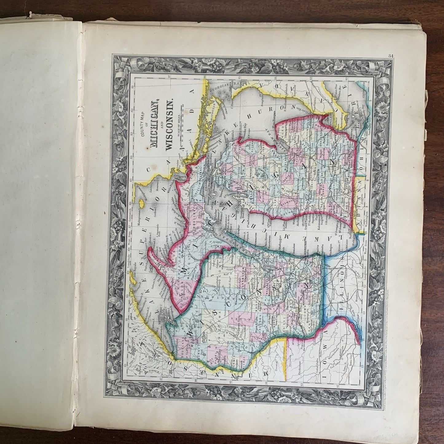 1861 Mitchells New General Atlas / Maps World United States Hand Colored VG