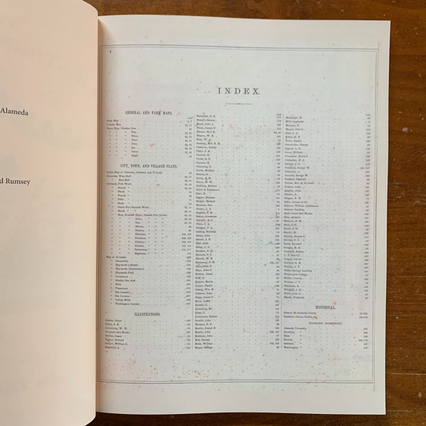 1878 Official and Historical Atlas Map of Alameda County, California / Facsimile