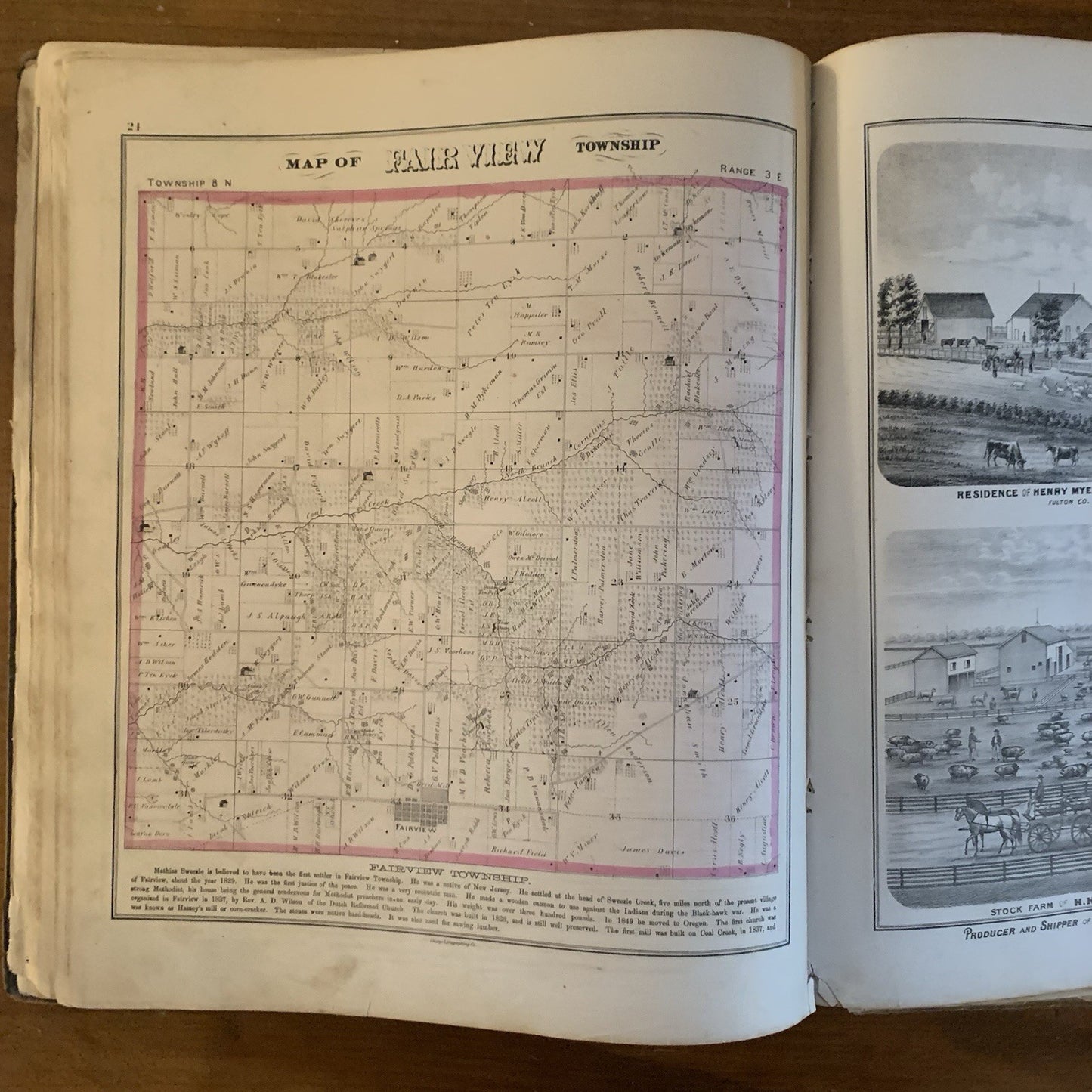 1871 Atlas Map of Fulton County, Illinois / Andreas