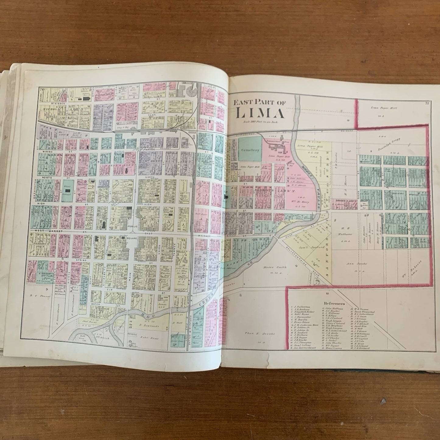 1880 Atlas of Allen County Ohio / Views Maps United States Lima