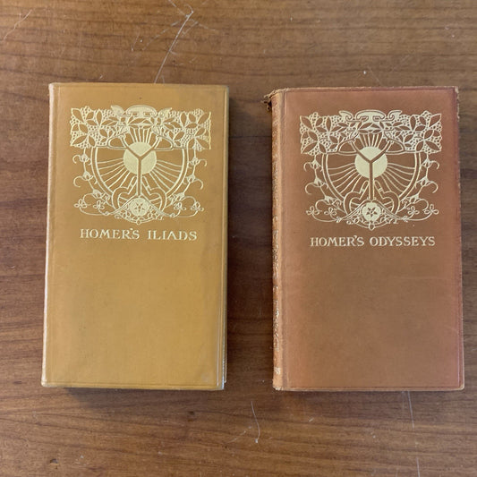 The Iliads / Odysseys of Homer George Chapman / Leather Scribner VG