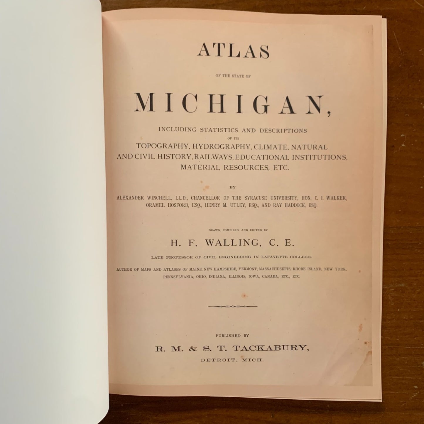 1873 Atlas of the State of Michigan / Facsimile