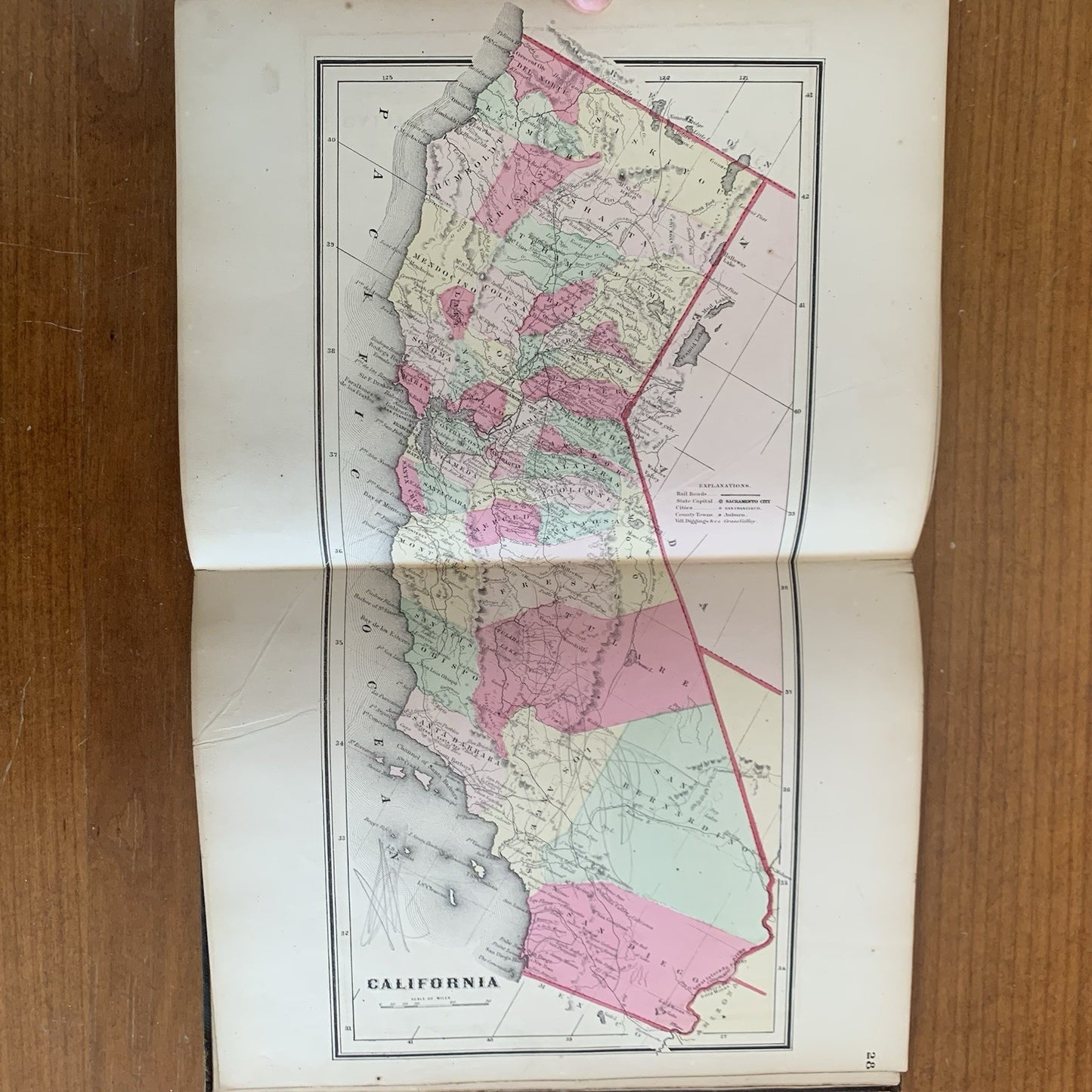 1865 Coltons Quarto Atlas of the World / California Early Map of Montana
