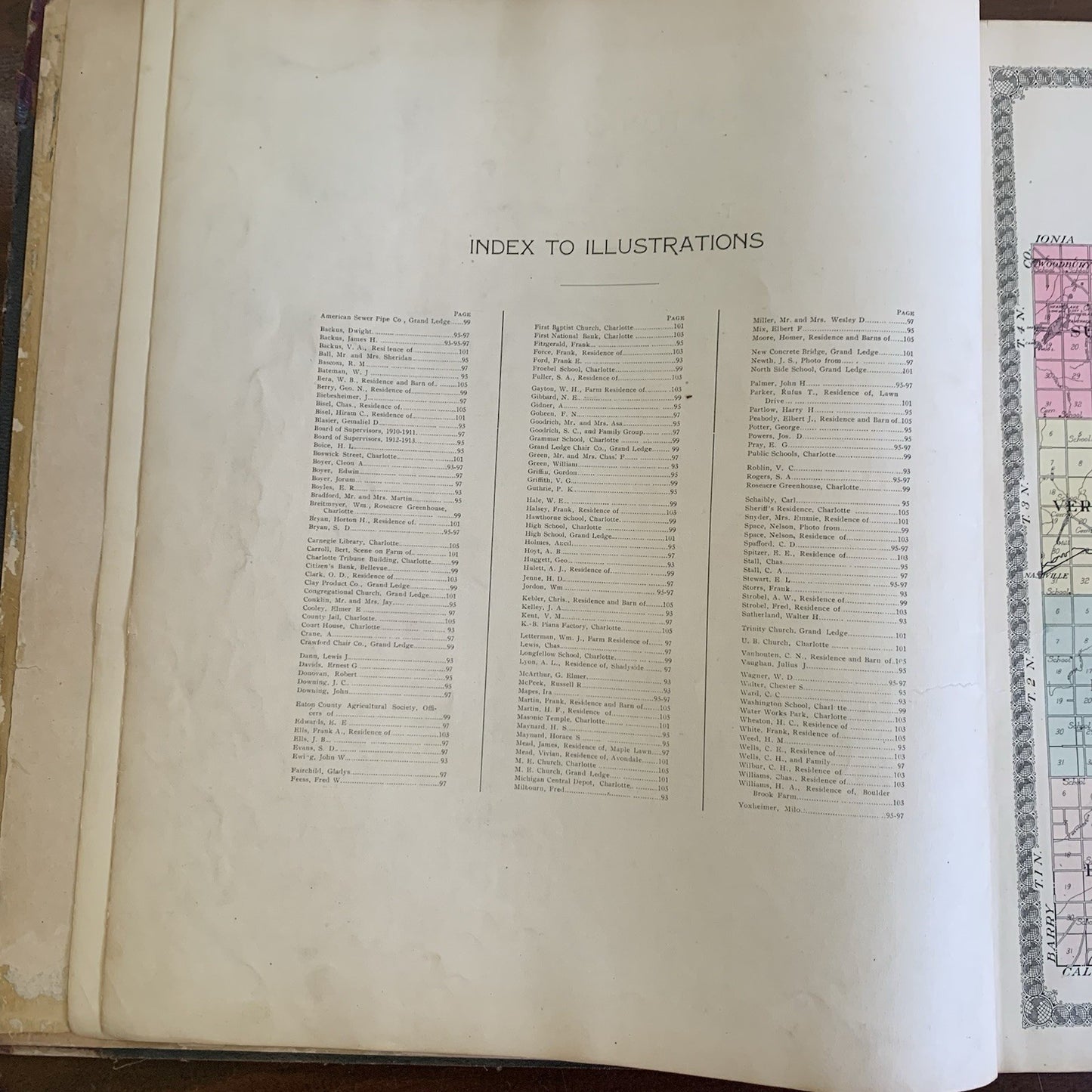 1913 Standard Atlas of Eaton County Michigan / Directory Ads Map