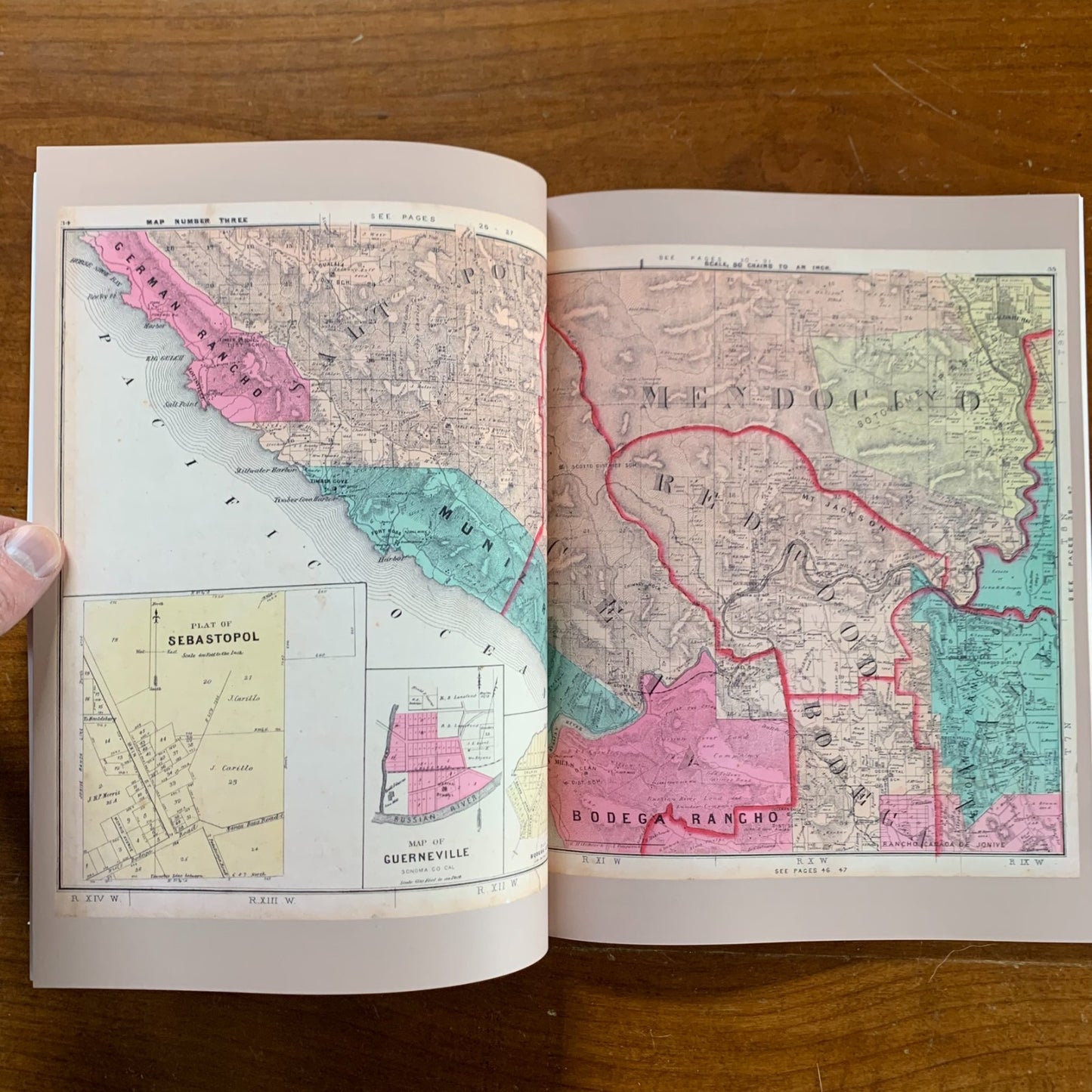 1877 Historical Atlas Map of Sonoma County, California / Facsimile