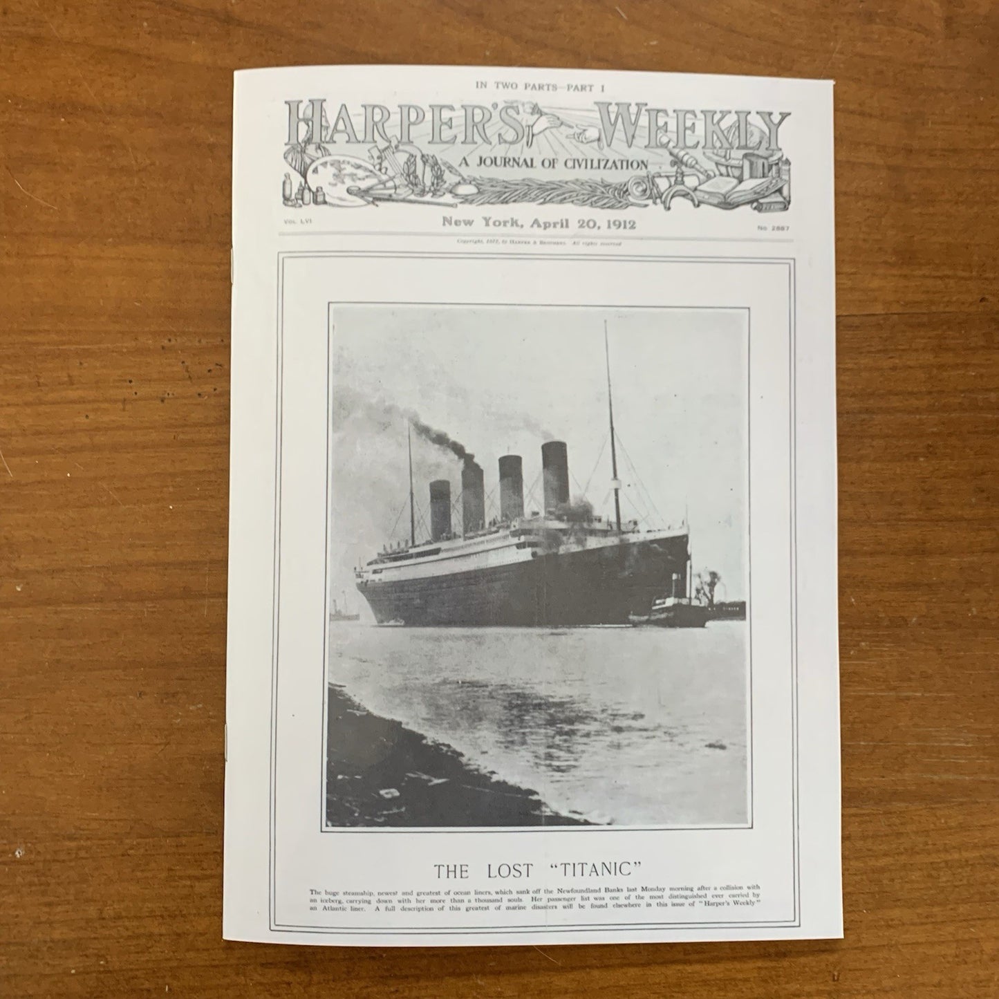 Titanic Sinking Double Issue / Harpers Weekly 1912 FACSIMILE Reprint