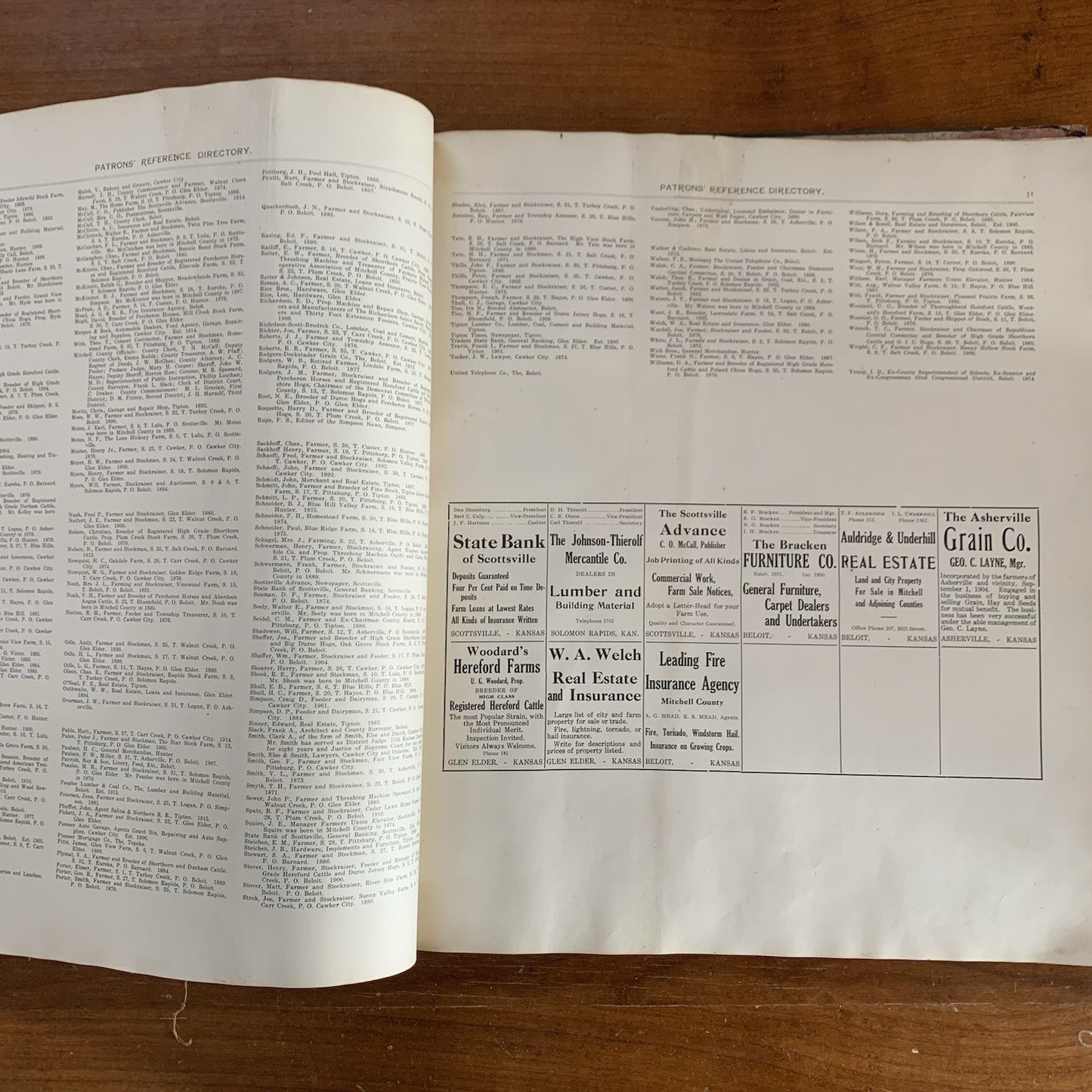 1917 Standard Atlas of Mitchell County Kansas / Plat Map Book